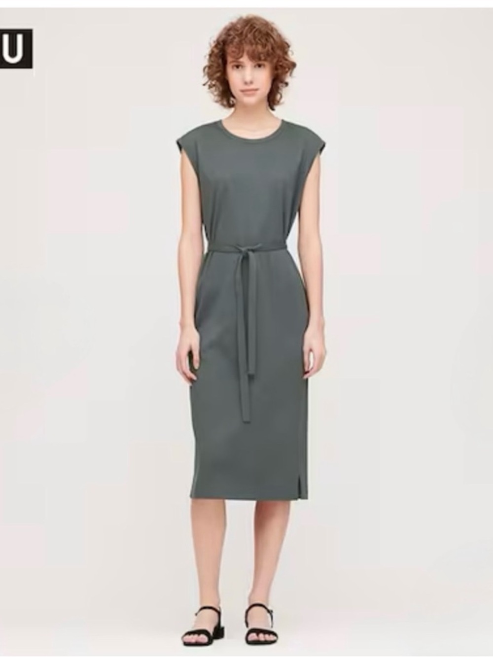 UNIQLO Crew Neck Sleeveless Dress, Blue/Grey, Size S, NWT